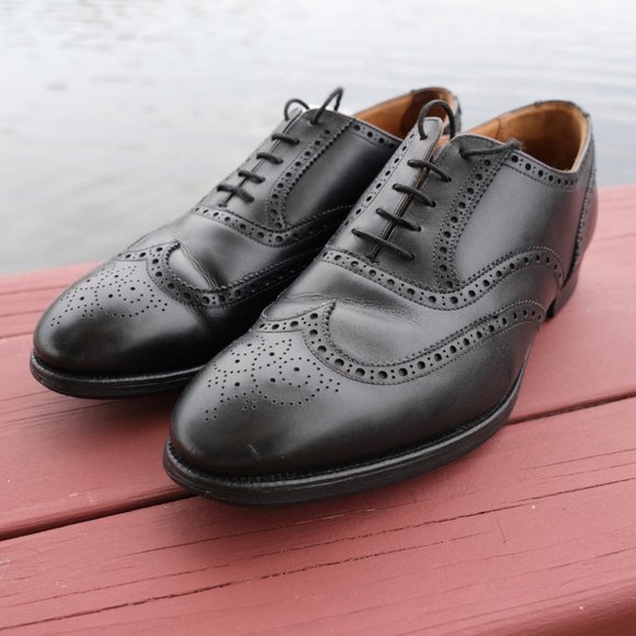 Crockett & Jones London Full-Brogue Oxford Black Calf Leather Sz UK 9 F / US 10 - Picture 3 of 13